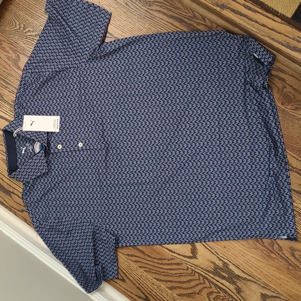 Men's Puma Patterned Golf Shirt Size L